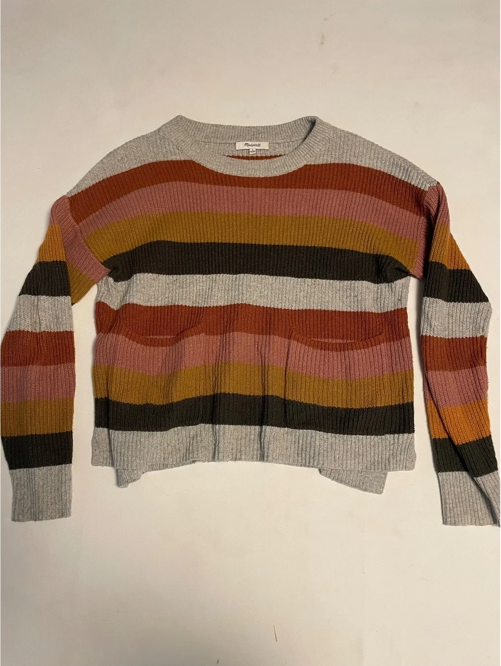Madewell Striped Ribbed Knit Sweater Size Small